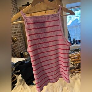 We The Free Pink and Red Striped Tank Top
